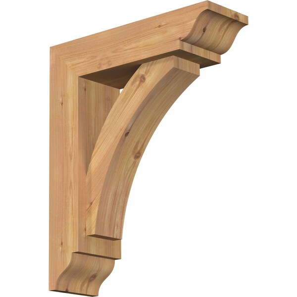Ekena Millwork Thorton Traditional Smooth Bracket w/ Offset Brace, Western Red Cedar, 5 1/2"W x 18"D x 22"H BKT0604X18X22THR01SWR - main